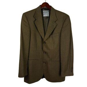 Geoffrey Beene Brown Blazer Jacket Wool Silk Blend Men's 38R EUC Career Office
